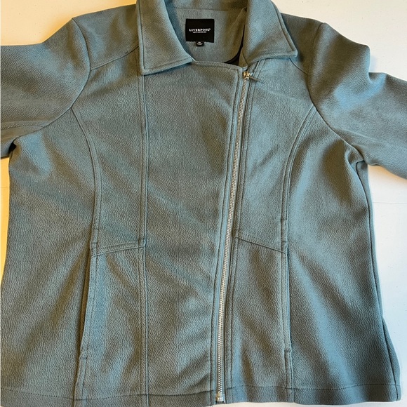 Liverpool Los Angeles Womens Dusty Teal Moto Blazer Jacket XL - Picture 3 of 11